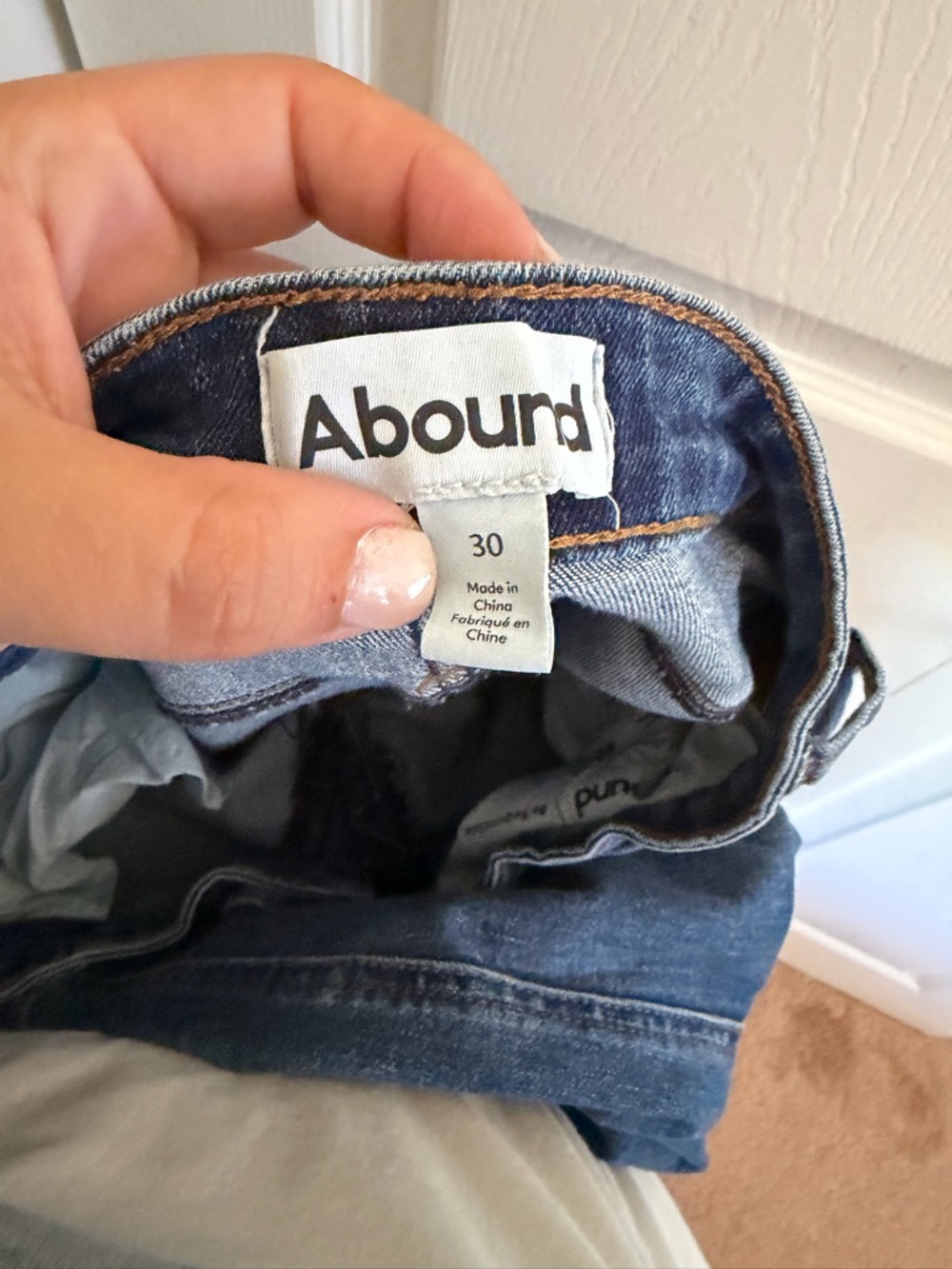 5 for $25! Abound Dark Blue High-Rise Skinny Jeans - Picture 2 of 3
